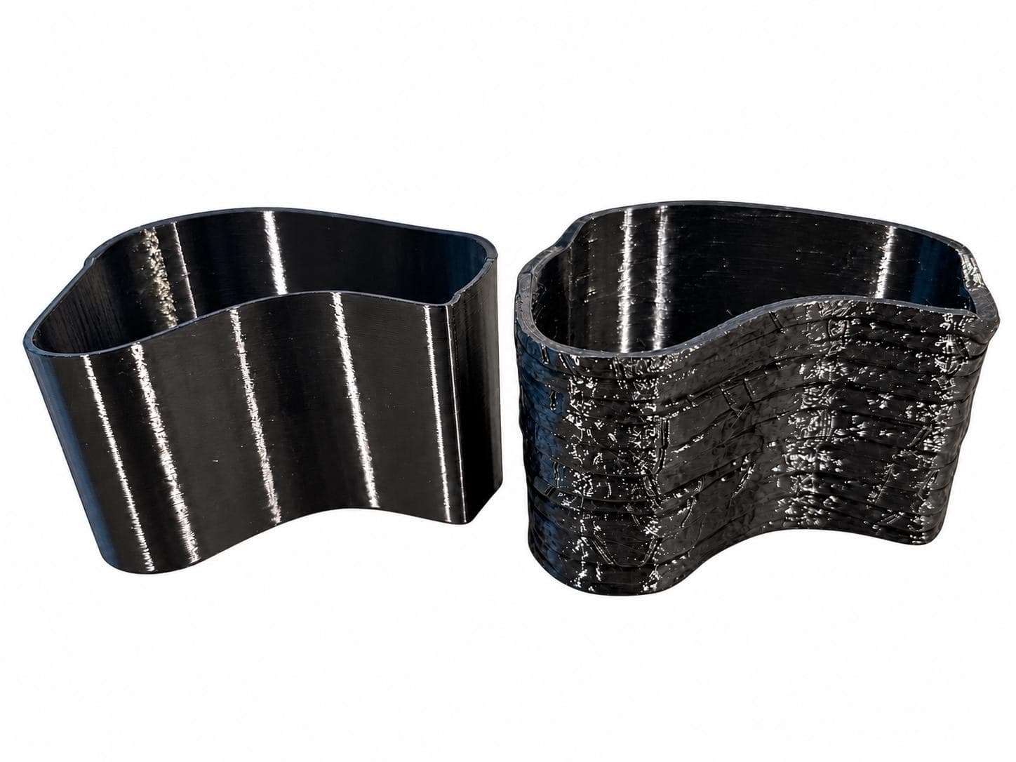 Removable inner cup lifted out and set beside the textured outer shell
