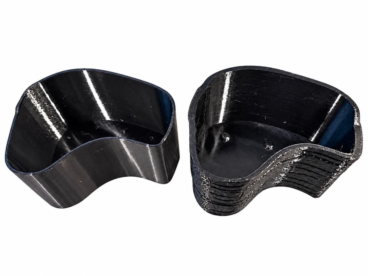 Raised view of the inner cup and outer shell side by side